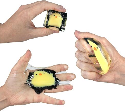 ORB Tabalicious TABA Squishy Glow in the Dark Yellow Chick Stress Cube Toy - Soft, Sticky, Glowing TABA Squishy Animal Stress Cubes - Fun Stress Ball Squishies - Kawaii Fidget Toys for Kids and Adults in Kuwait