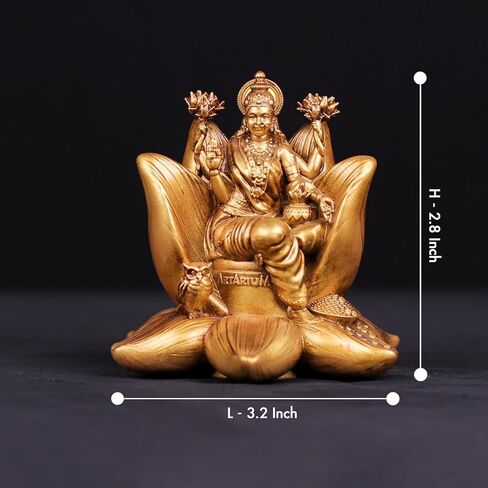 Lakshmi Statue Figurine Seated Lakshmi Murti Laxmi Idol for Goddess of Wealth, Fortune, Wisdom & Prosperity Sculpture Home Office Mandir Pooja Item Diwali Gifts & Decoration for Home Decor in Saudi Arabia