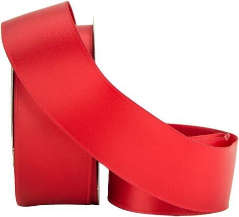 Ribbon Bazaar سلكي مزدوج الوجه من الساتان - أحمر 1-1/2 بوصة بكرة 25 ياردة in Kuwait