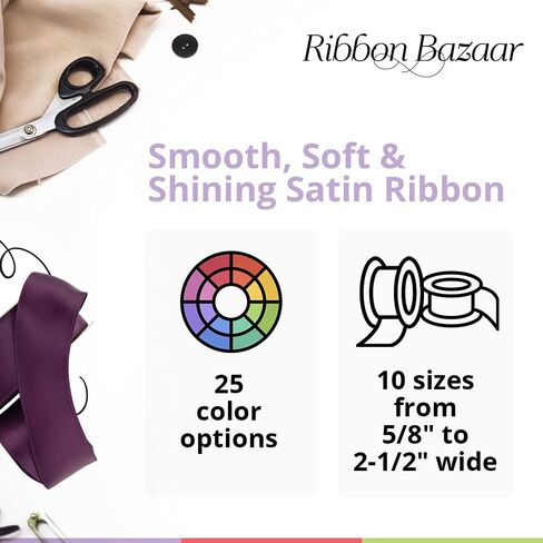 Ribbon Bazaar سلكي مزدوج الوجه من الساتان - أحمر 1-1/2 بوصة بكرة 25 ياردة in Kuwait