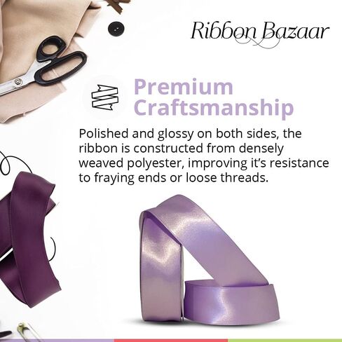 Ribbon Bazaar سلكي مزدوج الوجه من الساتان - أحمر 1-1/2 بوصة بكرة 25 ياردة in Kuwait