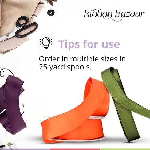 Ribbon Bazaar سلكي مزدوج الوجه من الساتان - أحمر 1-1/2 بوصة بكرة 25 ياردة in Kuwait