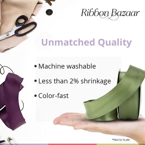 Ribbon Bazaar سلكي مزدوج الوجه من الساتان - أحمر 1-1/2 بوصة بكرة 25 ياردة in Kuwait