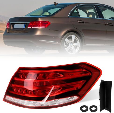 KAKSEY ضوء الذيل الخارجي متوافق مع مرسيدس بنز 2014-2016 E-Class W212 E350 E400 E550 E63، جانب الركاب الأيمن استبدال 2129061403 AMG مصباح الذيل الخلفي مصباح الخبز in Saudi Arabia