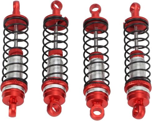 ZJchao Shock Absorbers, Rear Shock Front Rear Shock Absorbers Aluminum Alloy Front Rear Shock Damper RC for Latrax Teton 1/18 RC Car (Red) in Saudi Arabia