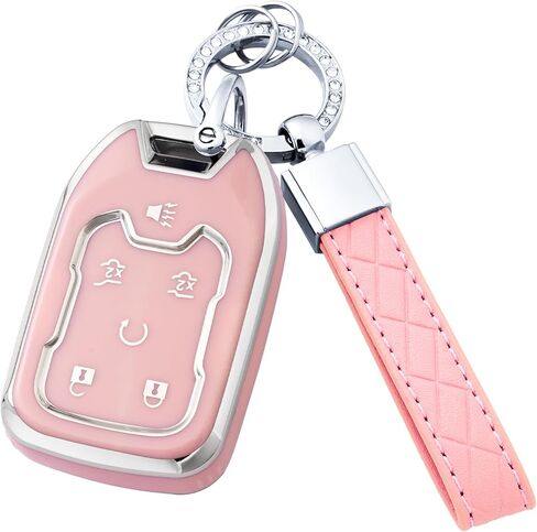 Key Fob Cover with Keychain for GMC Terrain Yukon Suburban Tahoe Acadia Sierra Silverado in Saudi Arabia