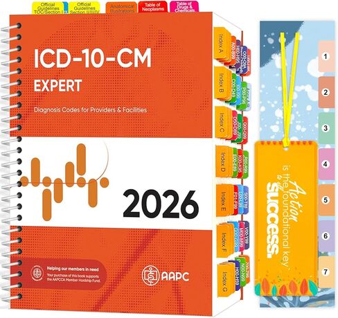 علامات تبويب الفهرس لإصدار AAPC ICD-10-CM Expert 2023/2024 كتاب الرموز الرسمي الكامل، 72 علامة تبويب مغلفة مرمزة بالألوان مع إرشادات، 50 إرشادات ترميز ICD-10، علامات تبويب 22 علامة تبويب فارغة، الكتاب غير متضمن in Kuwait