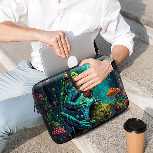 14 15 15.4 15.6 inch Laptop Handle Bag Computer Bag, Pouch Holder Notebook Sleeve Cover Soft Case Compatible for Dell,Lenovo,Toshiba HP, Asus Notebook-Frog Play Guitar in Saudi Arabia