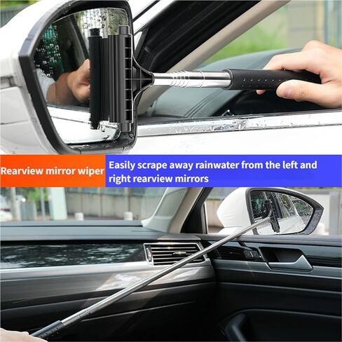 Car Windshield Cleaning Tool, 3 in 1 Windshield Cleaner Tool with 2 Washable and Reusable Microfiber Pads and Extendable Handle, for Auto Glass Wiper in Saudi Arabia