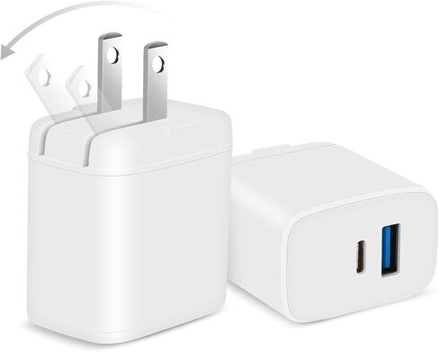 [ 2 Pack ] USB-C Charger Block 40W, ipad Charger,iPhone 15 Charger,Dual Port 20W Type C Fast Charging Block Box Brick Plug Adapter for iPhone 15 14 13 12 Pro Max, iPad Pro in Saudi Arabia