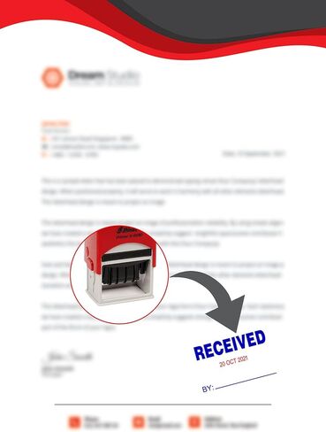 Self Inking Shiny Date Stamp with Checked & Initial Text Ofiice Stationery Rubber Stamper S-829D in Saudi Arabia