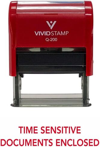 TIME Sensitive DOCUMENTS Enclosed Self Inking Rubber Stamp (Red Ink) - Medium in Saudi Arabia