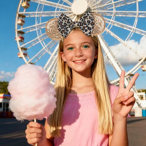 Maleficent Horns Ears Headband - 2 Pcs Sequin Bow Mouse Ears Headband for Women and Girls, Suitable for Variety Holiday Party Favors and Cosplay Role Play in Kuwait