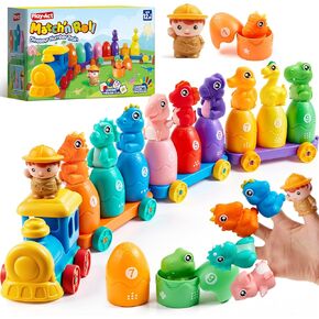 لعبة تعليمية للأطفال الصغار من عمر 1 إلى 2 3 سنوات، العد والمطابقة والفرز قطار المزرعة التعليمي مونتيسوري بما في ذلك 9 حيوانات المزرعة و1 مزارع، هدية عيد ميلاد للأطفال الأولاد والبنات in Kuwait