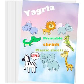 أوراق دينك المنكمشة القابلة للطباعة بنفث الحبر، عدد 50، أوراق بلاستيكية بيضاء قابلة للطباعة للطابعة النافثة للحبر والأنشطة اليدوية اليدوية وهدايا عيد الأم in Kuwait