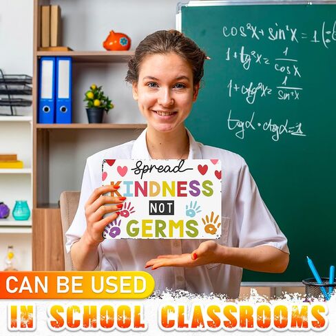 Spread Kindness Not Microbes Be Kind Poster - Home School Posters Kindness Wall Art Sign Motivational Posters for Classroom Decor Health for School Nurse Office Decorations Wall Decor Metal Wall Art Sign in Saudi Arabia