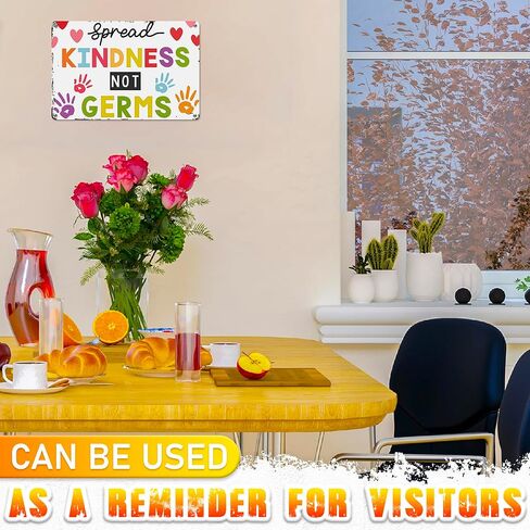 Spread Kindness Not Microbes Be Kind Poster - Home School Posters Kindness Wall Art Sign Motivational Posters for Classroom Decor Health for School Nurse Office Decorations Wall Decor Metal Wall Art Sign in Saudi Arabia