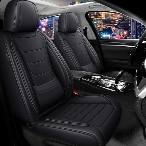 أغطية مقاعد جلد نابا مجموعة كاملة لسيارة Mercedes-Benz CLA 250 2017-2025، 5 مقاعد غطاء مقعد سيارة مقاوم للتمزق ومقاوم للماء داخل تصميم سحاب وفتحات فتح محفوظة (مجموعة كاملة فاخرة/أسود وأحمر) in Kuwait