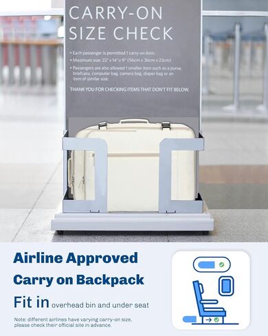 حقيبة ظهر Hynes Eagle Carry on 38L حقيبة ظهر كبيرة للسفر للنساء معتمدة من الطيران لعطلة نهاية الأسبوع حقيبة كمبيوتر محمول للرجال 15 بوصة أسود 2023 in Kuwait