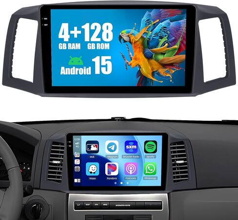 Roinvou 8 Cores 4+64G Android Car Radio for Jeep Grand Cherokee 2004-2007 (LHD), 10.1" Touch Screen Carplay Android Auto with 32EQ Bluetooth WiFi GPS Navigation Mirror Link Backup Camera in Saudi Arabia