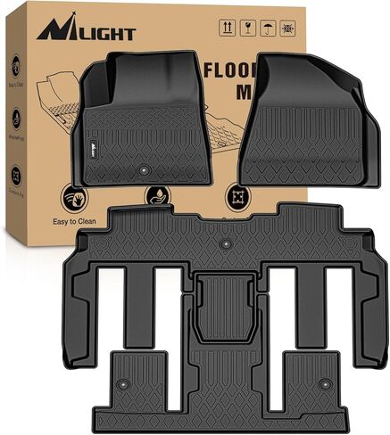 Nilight TPE Floor Mats for 2021 2022 2023 2024 Chevrolet Tahoe/GMC Yukon/Cadillac Escalade with Bench Seating,All Weather Custom Fit Heavy Duty Floor Liners in Saudi Arabia
