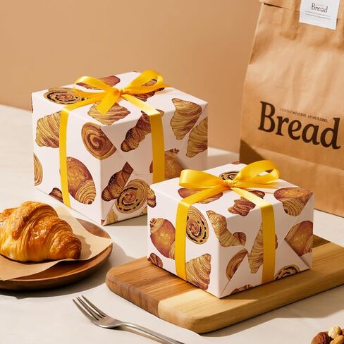 WRAPAHOLIC Bread Wrapping Paper Roll - Mini Roll - 17 Inch x 16.5 Feet - French Croissant Bread Bakery Wrapping Paper for Birthday, Baking Lover, Baby Shower, Tea Party in Saudi Arabia