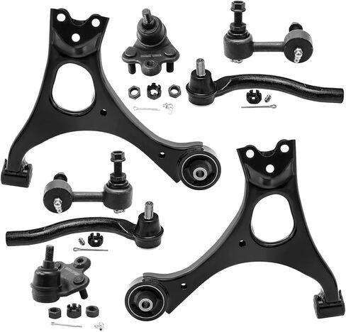 Detroit Axle - 8pc Front End Control Arms Kit for 06-11 Honda Civic, Lower Control Arms Lower Ball Joints Sway Bar Links Outer Tie Rods 2006 2007 2008 2009 2010 2011 Replacement in Saudi Arabia