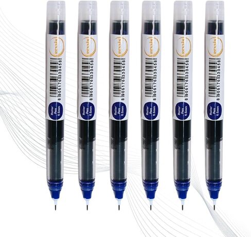 Blue Gel Pens Pack of 6 | 0.6mm Smooth Writing Rollerball Pen | Premium German Ink | Ergonomic Grip | Quick-Dry | Ideal for Students & Office Use in Saudi Arabia