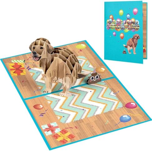 8×6" 3D Pop Up Greeting Card Dog Happy Birthday Pop-Up Birthday Card for Dog Lover in Saudi Arabia