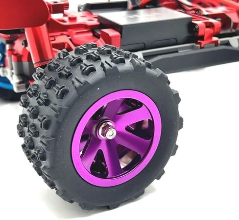 4 حزم معدنية مطورة لإطارات محور العجلة لقطع غيار السيارات Hyper Go H16BM H16GT H16DR H16PL H14BM RC، إطارات 12 مم سداسية 84 مم (3.3 بوصة) لسيارة Wltoys Hyper Go SCY 1/12 1/14 1/16 RC (أزرق) in Kuwait