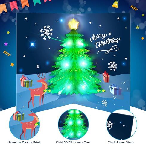 Christmas Cards, MUSIC & LIGHTS Pop-up 3D Merry Christmas Card, Nativity of Jesus Christmas Card, Christmas Gifts for Women Men Kids Mom Dad, Christmas Greeting Card with Envelopes in Saudi Arabia