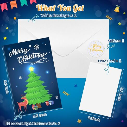 Christmas Cards, MUSIC & LIGHTS Pop-up 3D Merry Christmas Card, Nativity of Jesus Christmas Card, Christmas Gifts for Women Men Kids Mom Dad, Christmas Greeting Card with Envelopes in Saudi Arabia