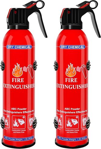 4 Pack ABC Fire Extinguishers for Home & Vehicle, 600ml Dry Chemical Fire Extinguisher with Mounting Bracket – Ideal for Kitchen, Car, Boat, RV & Business Safety in Kuwait