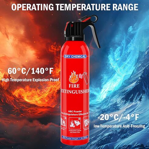 4 Pack ABC Fire Extinguishers for Home & Vehicle, 600ml Dry Chemical Fire Extinguisher with Mounting Bracket – Ideal for Kitchen, Car, Boat, RV & Business Safety in Saudi Arabia