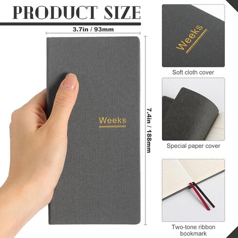 1 Pcs Weeks Planner Gift for Christmas, A6 / 3.9x7.4 inch Portable Planner Undated Pocket Size Calendar Year Month Week Mini Slim Notebook Journal Schedule for Traveler Office (Olive Green) in Saudi Arabia