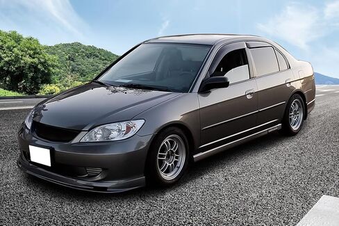 Window Visor Compatible with 2001-2005 Honda Civic EM2 Sedan, Slim Style Acrylic Smoke Tinted & Semi-Transparent 4PCS Sun Rain Shade Guard Wind Vent Air Deflector by IKON MOTORSPORTS, 2002 2003 2004 in Saudi Arabia
