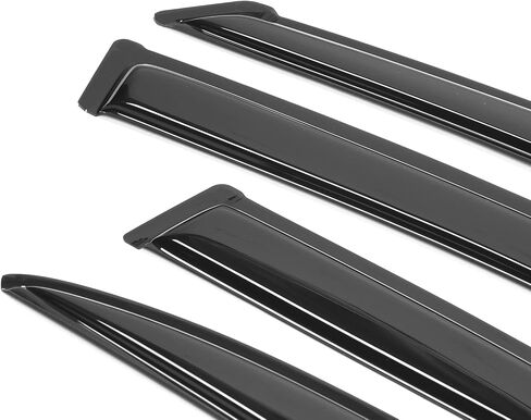 Window Visor Compatible with 2001-2005 Honda Civic EM2 Sedan, Slim Style Acrylic Smoke Tinted & Semi-Transparent 4PCS Sun Rain Shade Guard Wind Vent Air Deflector by IKON MOTORSPORTS, 2002 2003 2004 in Saudi Arabia