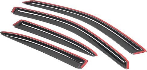 Window Visor Compatible with 2001-2005 Honda Civic EM2 Sedan, Slim Style Acrylic Smoke Tinted & Semi-Transparent 4PCS Sun Rain Shade Guard Wind Vent Air Deflector by IKON MOTORSPORTS, 2002 2003 2004 in Saudi Arabia