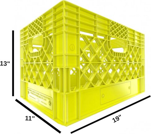 Heavy Duty Plastic Storage Milk Crate 24QT, Square Lattice Design, Stackable Utility Organizer Bin 6 gallons Made in USA (Orange) in Saudi Arabia