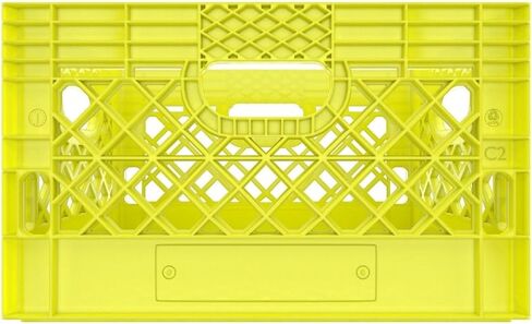 Heavy Duty Plastic Storage Milk Crate 24QT, Square Lattice Design, Stackable Utility Organizer Bin 6 gallons Made in USA (Orange) in Saudi Arabia