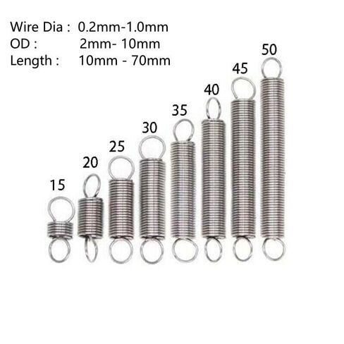 Premium Stainless Steel Extension Tension Springs - Versatile Wire Diameter 0.3mm to 0.5mm(0.5x4x80mmx5pcs) in Saudi Arabia