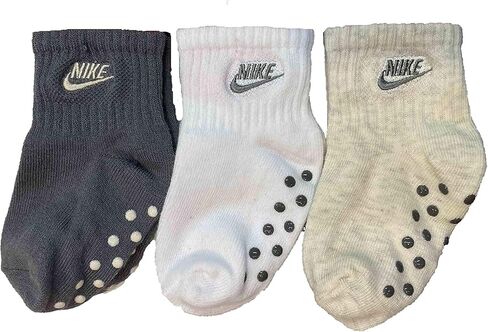 Nike Toddler Gripper Ankle Socks 3 Pairs, 12-24 Months, Pink/White in Saudi Arabia
