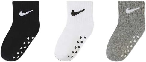 Nike Toddler Gripper Ankle Socks 3 Pairs, 12-24 Months, Pink/White in Saudi Arabia