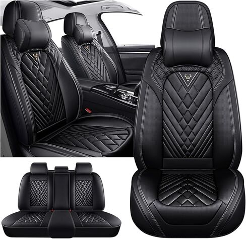 Car Seat Covers for Hummer H3 2006-2010, Waterproof Nappa Leather Car Seat Protector, Comfortable and Anti-Slip Car Seat Cover&Accessories(5 Seats/Gray Black) in Saudi Arabia
