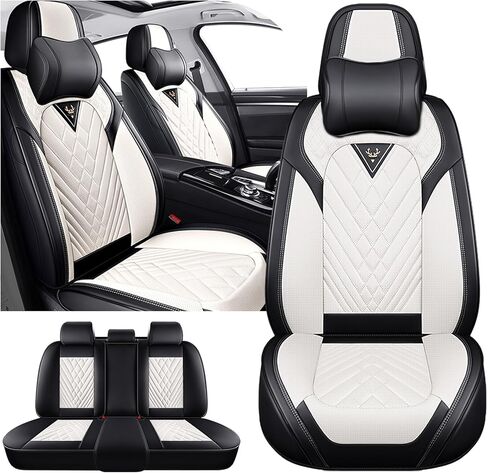 Car Seat Covers for Hummer H3 2006-2010, Waterproof Nappa Leather Car Seat Protector, Comfortable and Anti-Slip Car Seat Cover&Accessories(5 Seats/Gray Black) in Saudi Arabia