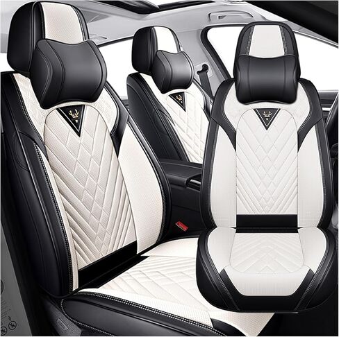 Car Seat Covers for Hummer H3 2006-2010, Waterproof Nappa Leather Car Seat Protector, Comfortable and Anti-Slip Car Seat Cover&Accessories(5 Seats/Gray Black) in Saudi Arabia