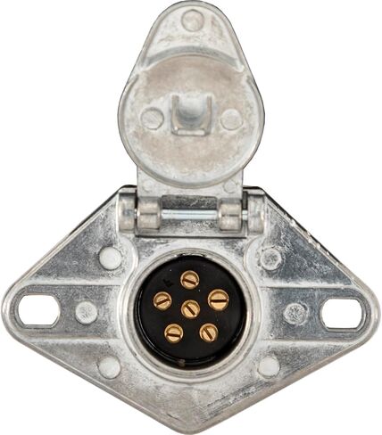 Buyers Products TC2061 6-Way Die-Cast Metal Trailer Connector, Trailer Side Connector, 6 Round Pin Style, Spring Style Cable Guard, Truck & Trailer Accessories in Saudi Arabia