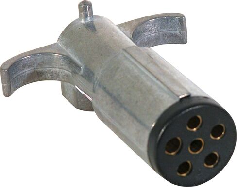 Buyers Products TC2061 6-Way Die-Cast Metal Trailer Connector, Trailer Side Connector, 6 Round Pin Style, Spring Style Cable Guard, Truck & Trailer Accessories in Saudi Arabia