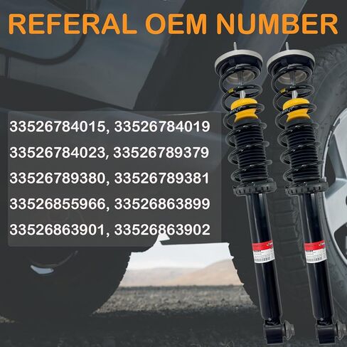 مجموعة دعامات ممتص الصدمات الخلفية مع VDC لسيارات BMW F06 F10 F11 F12 F13 F18 2WD xDrive، لسيارات BMW 528i 535i 550i 2011-2016، لسيارات BMW 640i 650i 2013-2019 33526784015 33526784019 يسار & صحيح in Kuwait