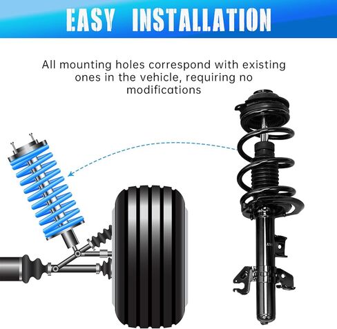 مجموعة الدعامات الأمامية مع استبدال ممتص الصدمات الربيعي الملفوف لسيارة جيب شيروكي 2014-2022 FWD 13611 13612 مجموعة من 2 in Kuwait